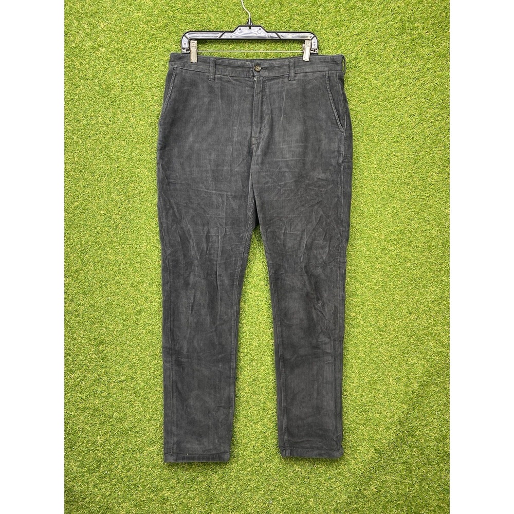 Faherty Pants Mens 33 33x32 Corduroy Slim Straight Blue Grey Slacks Casual Y2K
